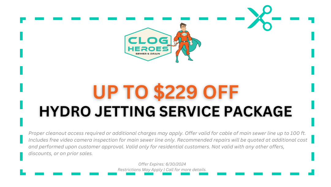 Clog Heroes - Plumbing Coupons - Up to 229 off Hydro Jetting Service Package
